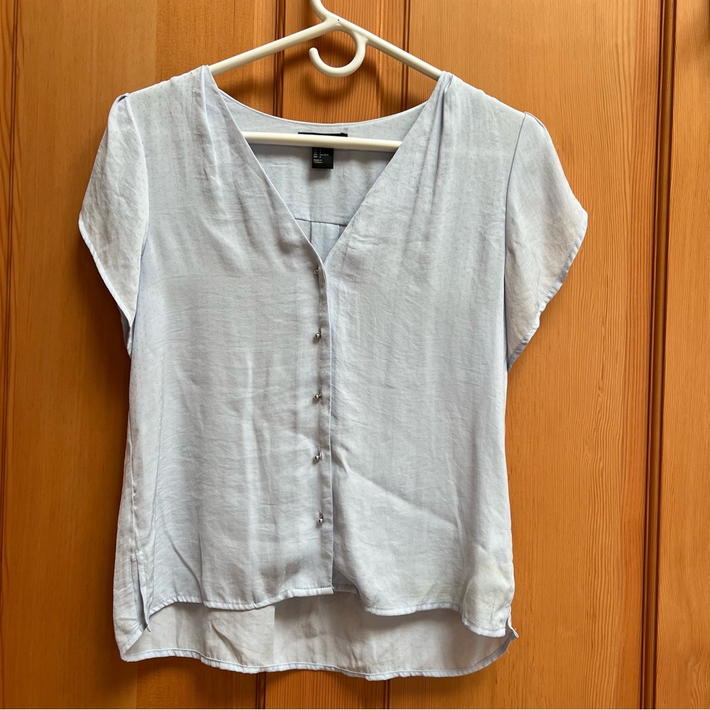 Pretty H&M Polka Dot Short Sleeve Button Down Blouse